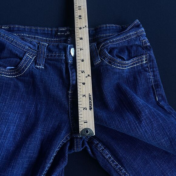 Southpole Juniors Jean Size 5 Dark Wash Low Rise Contrast Stitching Y2K S-Pocket - Picture 11 of 13
